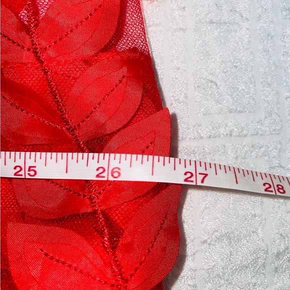 Anthropologie | Sunday in Brooklyn | Midi Skirt | Red | NWT | 3D Petal w Lining - Picture 12 of 16